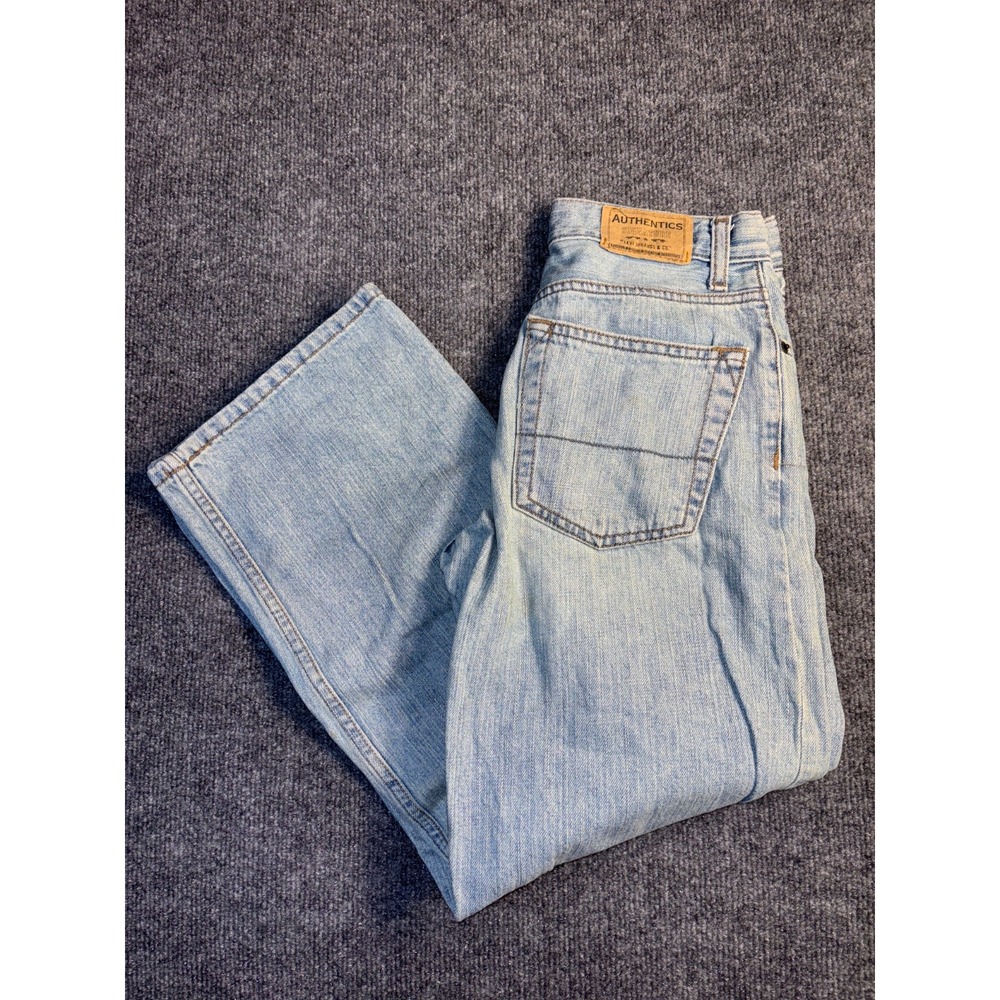 Levi's Wide Leg Jeans Womens 12 Blue Denim Authentics Loose Fit Mid Rise Stretch